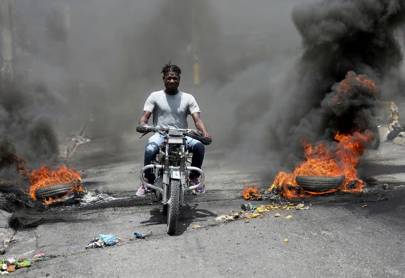 FILE PHOTO: Demonstators march in protest against gang violence and kidnappings, in Port-au-Prince