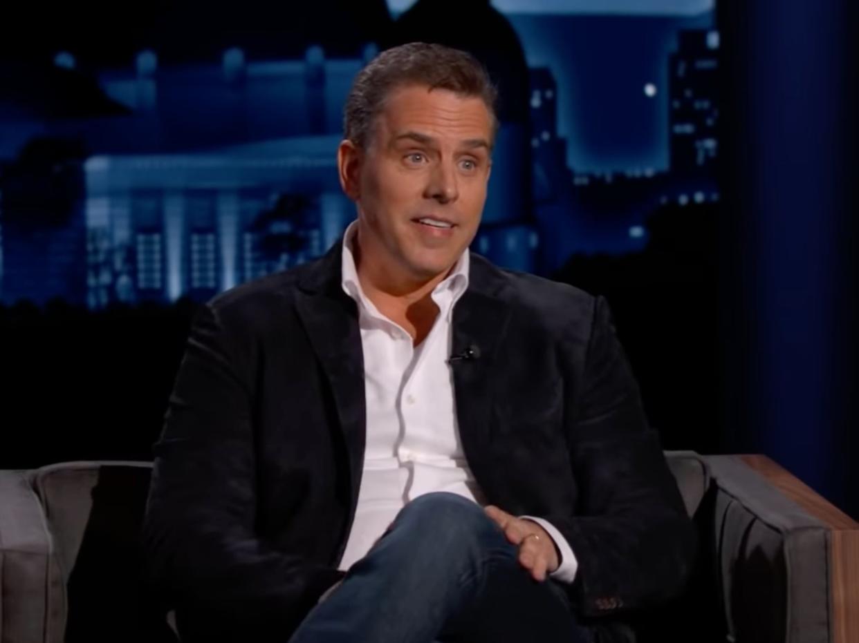 <p>Hunter Biden speaking during an interview on Jimmy Kimmel Live! on Thursday 8 April 2021</p> ((ABC))