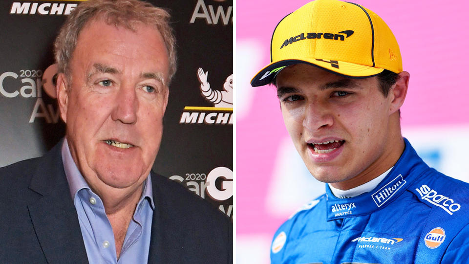 TV host and motorsport enthusiast Jeremy Clarkson has lashed F1 over heavy-handed penalties handed to Lando Norris and Sergio Perez during the Austrian GP. Pictures: Getty Images