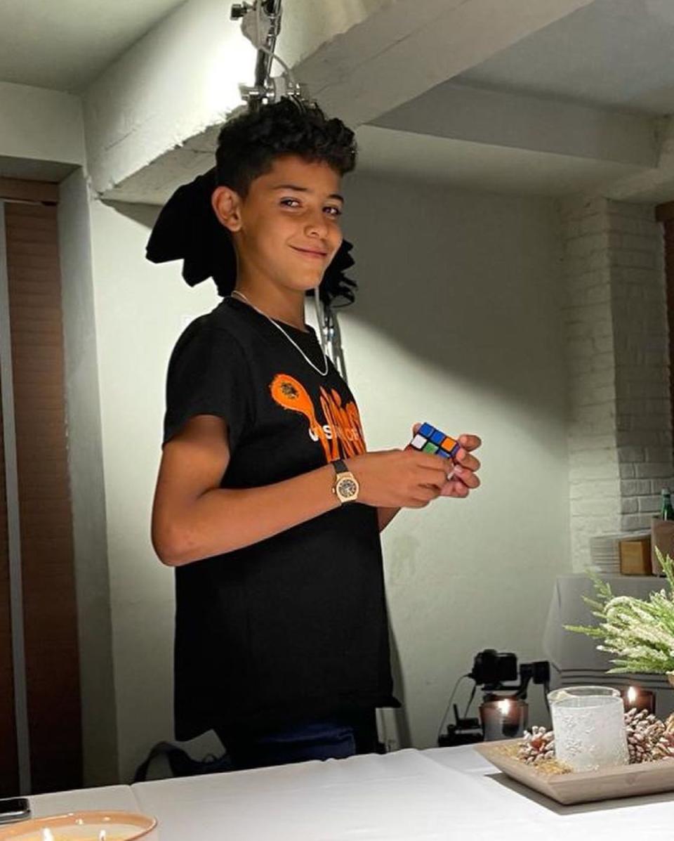 <p>Cristiano Ronaldo's son <a href="https://people.com/parents/cristiano-ronaldo-son-junior-fashion-shoot-photos-cr7-denim/" rel="nofollow noopener" target="_blank" data-ylk="slk:Cristiano Jr.;elm:context_link;itc:0;sec:content-canvas" class="link ">Cristiano Jr.</a> turned 11 on June 17.</p>