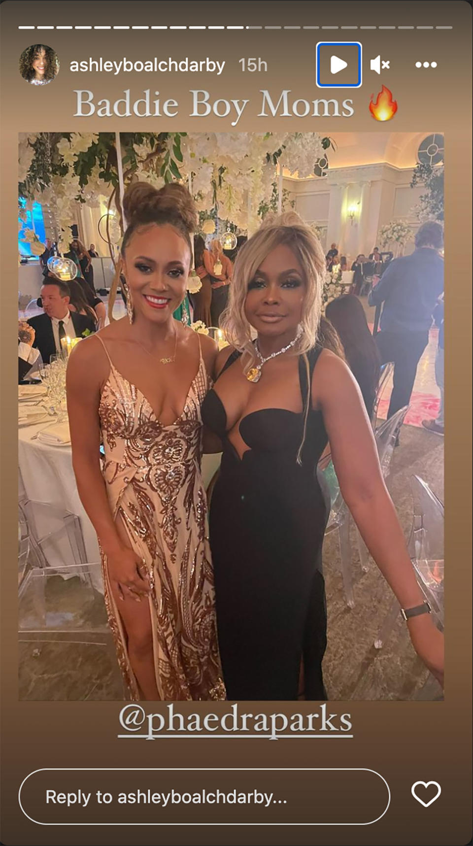 <p>Darby posed for a photo with fellow mother Parks as well. "Baddie boy moms," she wrote.</p>