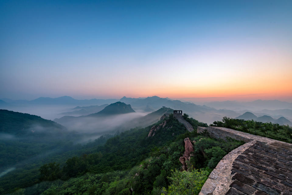 A quiet stretch of the Great Wall of China.