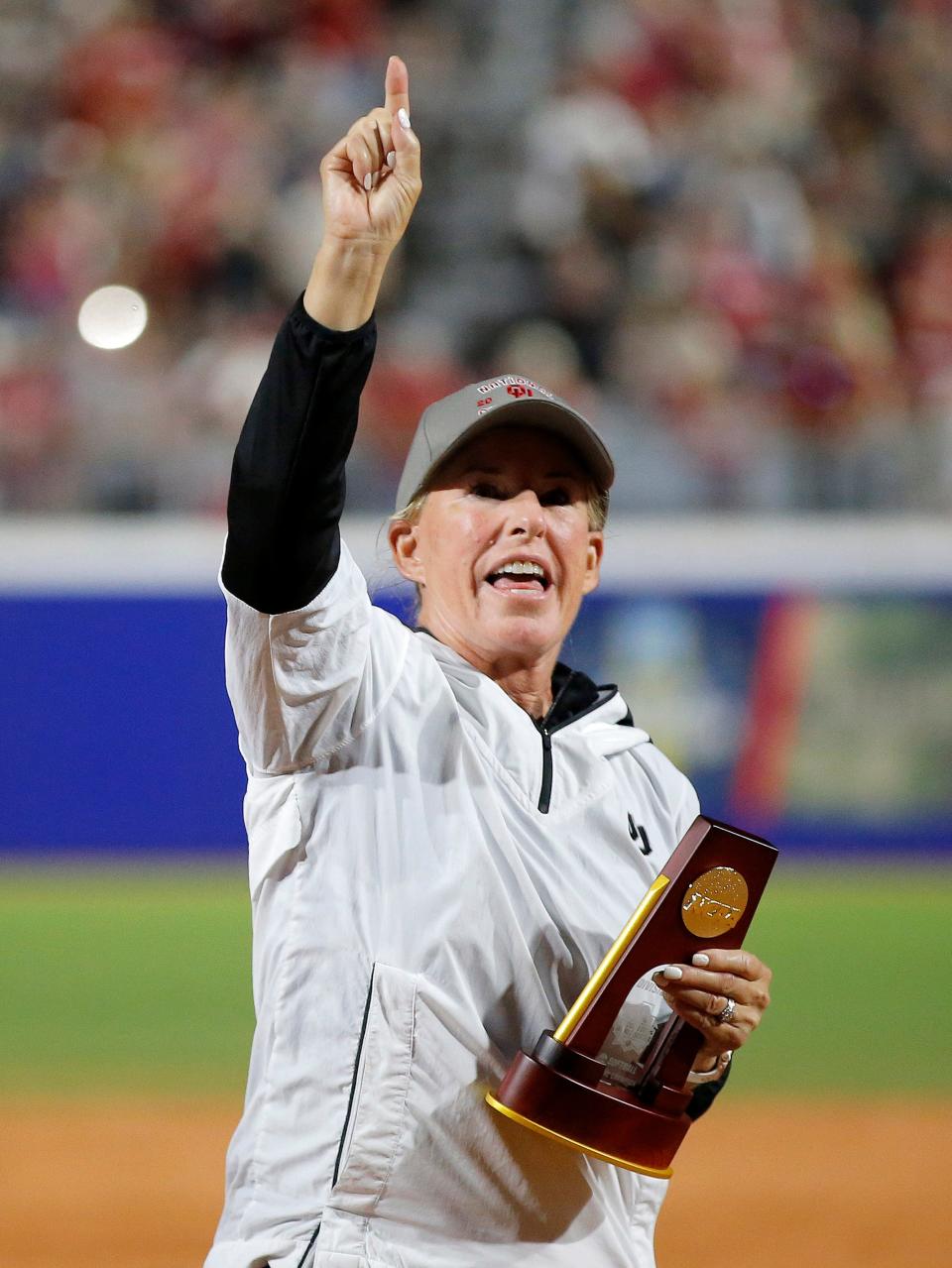 Coach Patty Gasso and the Sooners have won three consecutive NCAA softball titles.