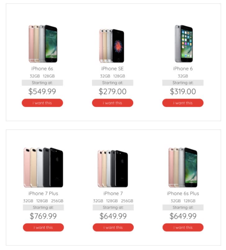 ▲ 維珍電信的 iPhone 購機價。（Source：Virgin Mobile）