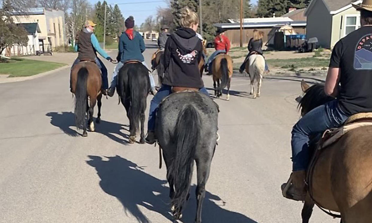 Some students rode four miles to school.