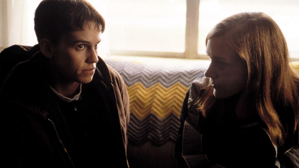 Hilary Swank and Chloe Sevigny in BOYS DON'T CRY , 1999.