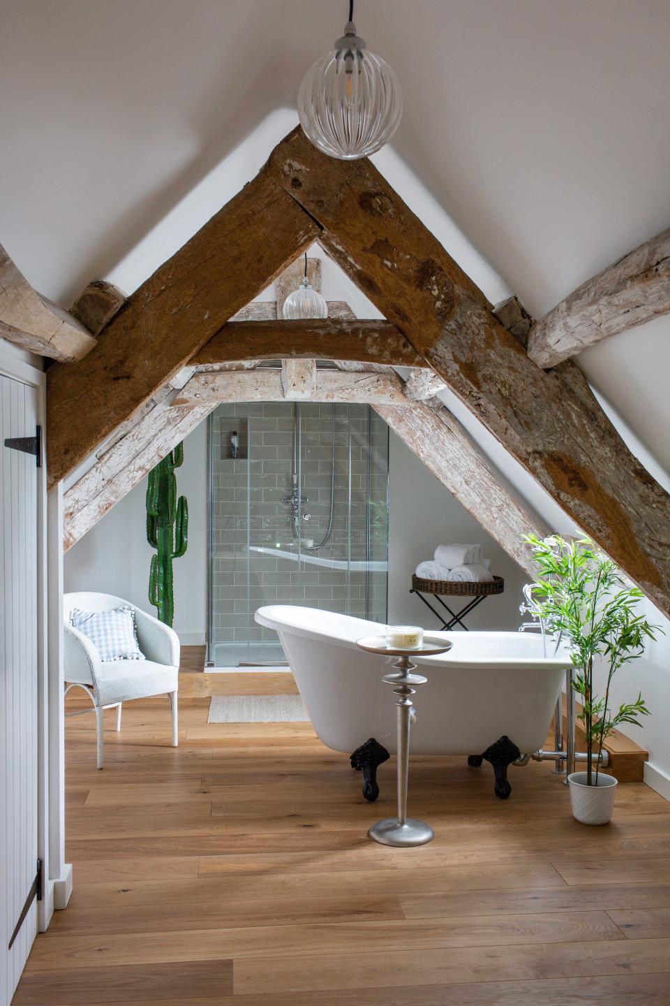 Create a cozy loft with a bath under the eaves