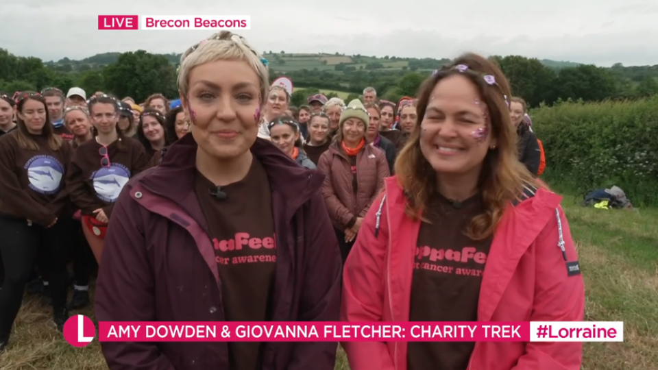 Amy Dowden is on a trek with CoppaFeel! (ITV screengrab)