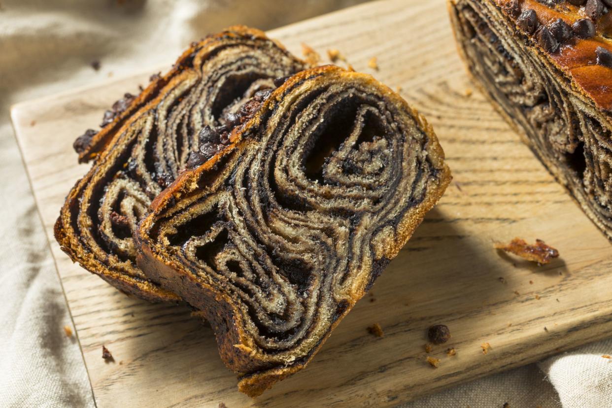 Sweet Homemade Chocolate Babka Bread Ready to Eat