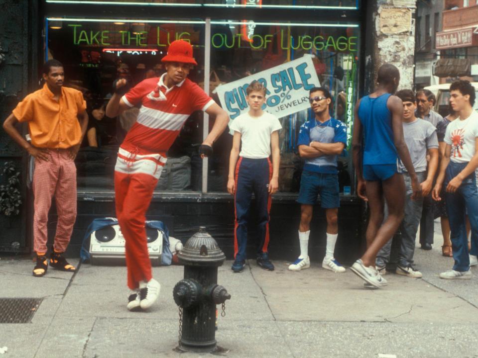 Breakdancers, B-Boys, on the street, New York, USA 1981