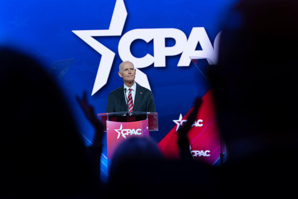 Scott speaks during CPAC on March 2, 2023.<span class="copyright">Jose Luis Magana—AP</span>