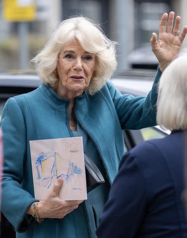 <p>Paul Grover/Shutterstock</p> Queen Camilla at the Royal Free Hospital, London on Jan. 31