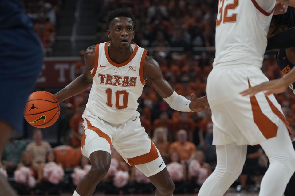 Texas' Sir'Jabari Rice's Longhorns debut Monday saw him finish with 14 points and six rebounds in 26 minutes, all team highs. “This is my sixth year of college basketball, man,” Rice said after the game. “I’ve been doing this for awhile.”