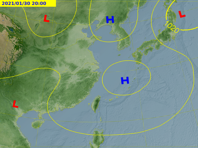 20211030-氣象局發布之預測圖顯示，西伯利亞地區有一低氣壓正在醞釀，不過氣象專家表示，目前還不確定是否會南下台灣，年假期間基本上陽光露臉機會大。（取自氣象局網站）