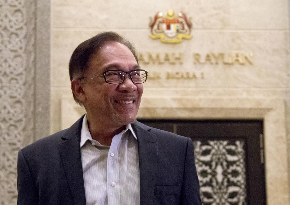 Malaysian politician Anwar Ibrahim in Putrajaya, Malaysia. (Photo: AP/Yam G-Jun)