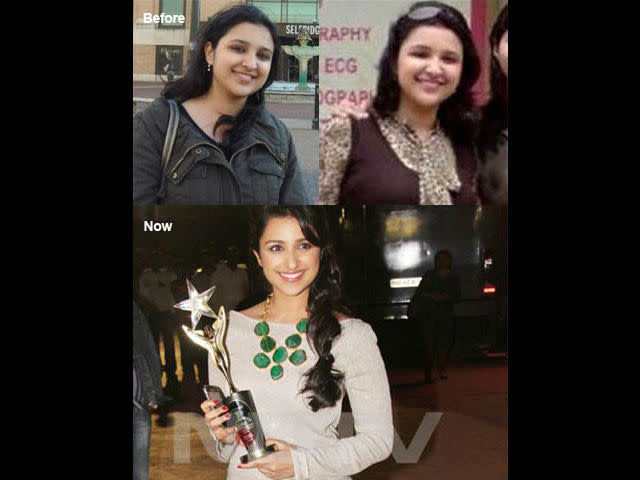 <p><b>5. Parineeti Chopra </b> </p> <p> She is the current heartthrob of almost every man. (We are still figuring out the reasons!) Parineeti herself admitted in media that before joining films she wasn’t just chubby but very fat. Hmm…Wonder, Did Didi Priyanka give any of her secret fitness tips to Parineeti?</p>