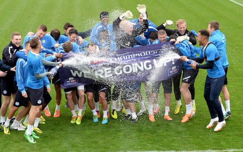 Leicester celebrate winning promotion - Credit: Getty Images