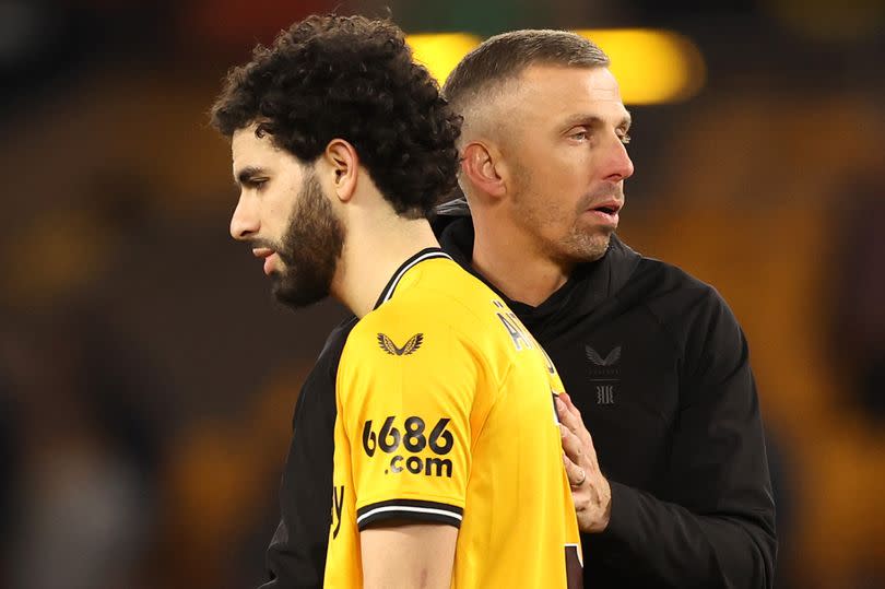 Rayan Ait-Nouri with Wolves boss Gary O'Neil