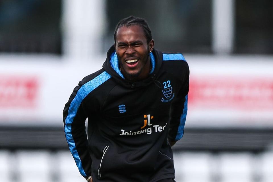 Jofra Archer made his England cricket return (Kieran Cleeves/PA) (PA Archive)