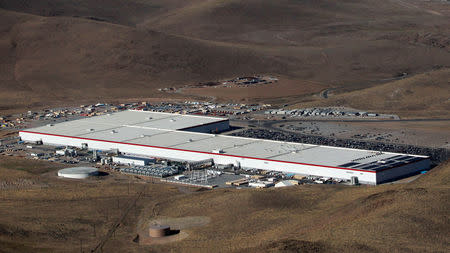 An aerial view of the Tesla Gigafactory near Sparks, Nevada, U.S. August 18, 2018. REUTERS/Bob Strong