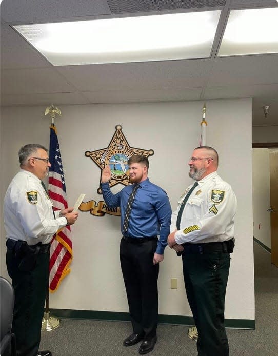 Despite a critical shortage nationwide, one Lee County deputy followed through with a family tradition and was sworn into the Lee County Sheriff's Office. The sheriff's office on March 5 announced they swore in 12 graduates from the Southwest Florida Public Service Academy. Then, on July 6, they announced a family's third generation was sworn into the sheriff's office when deputy Justin Bonsall followed in the footsteps of his father, Traffic Unit Cpl. Matthew Bonsall and his late grandfather, Maj. David Bonsall.