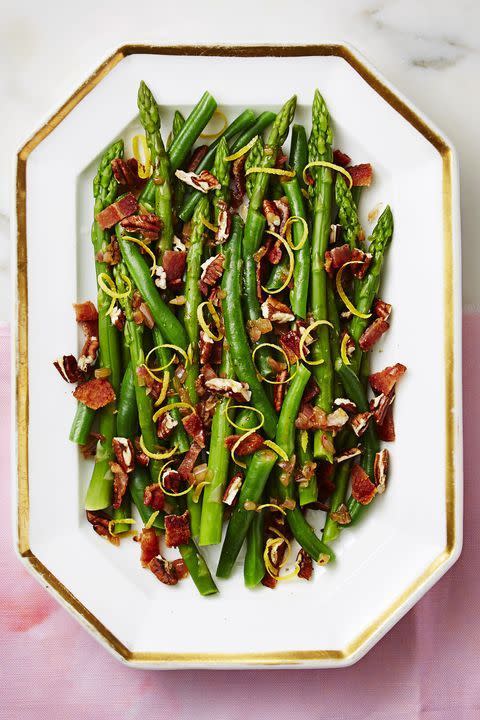 Nutty Green Beans and Asparagus With Bacon