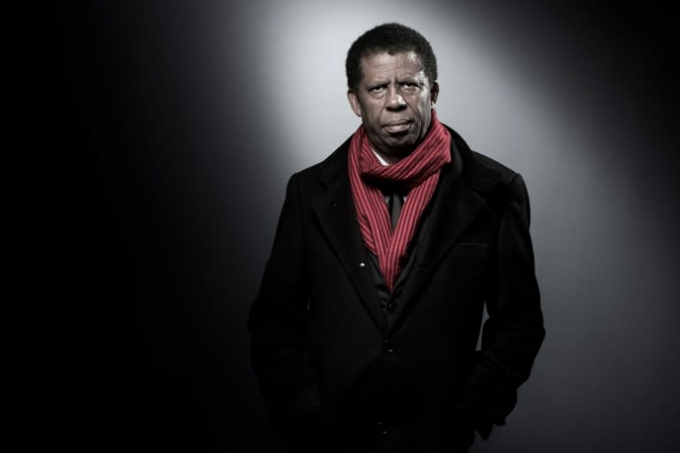 Dany Laferrière, auteur québécois d'origine haïtienne nommé à l'Académie française en 2013, à Paris le 22 novembre 2017 (JOEL SAGET)