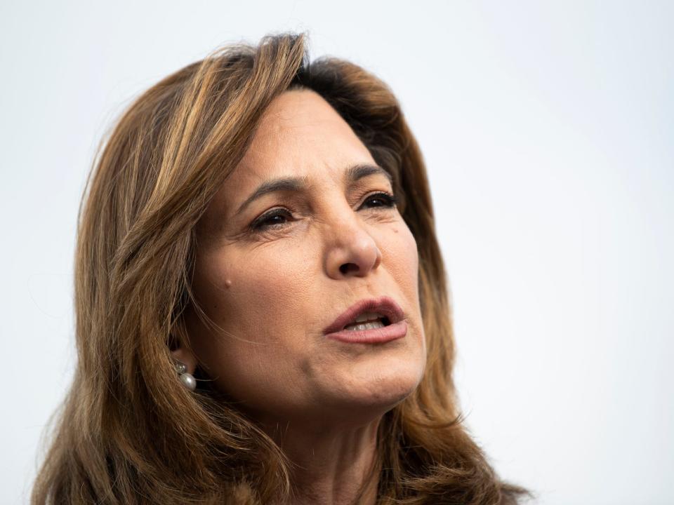 Republican Rep. Maria Elvira Salazar of Florida at a press conference outside the Capitol on March 17, 2021.