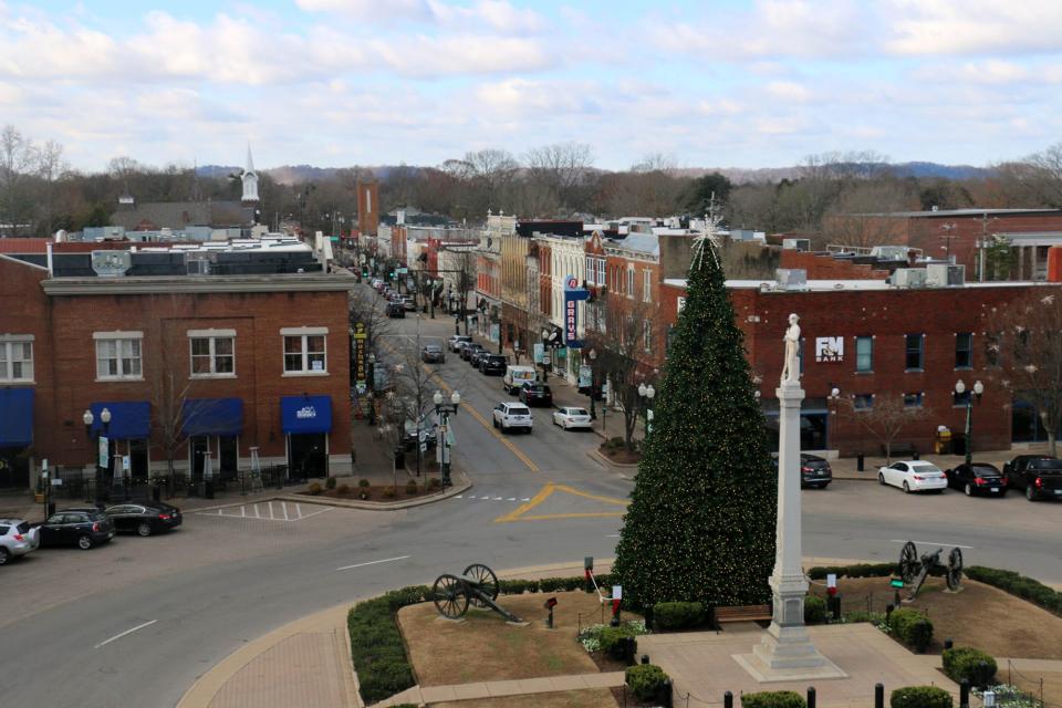 The view of downtown Franklin from the new rooftop patio of the 231 Public Square building on Dec. 5, 2018.