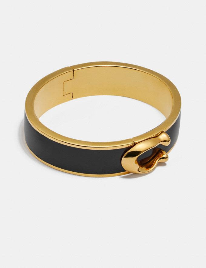 Signature Large Hinged Bangle - Coach, $64 (originally $150)