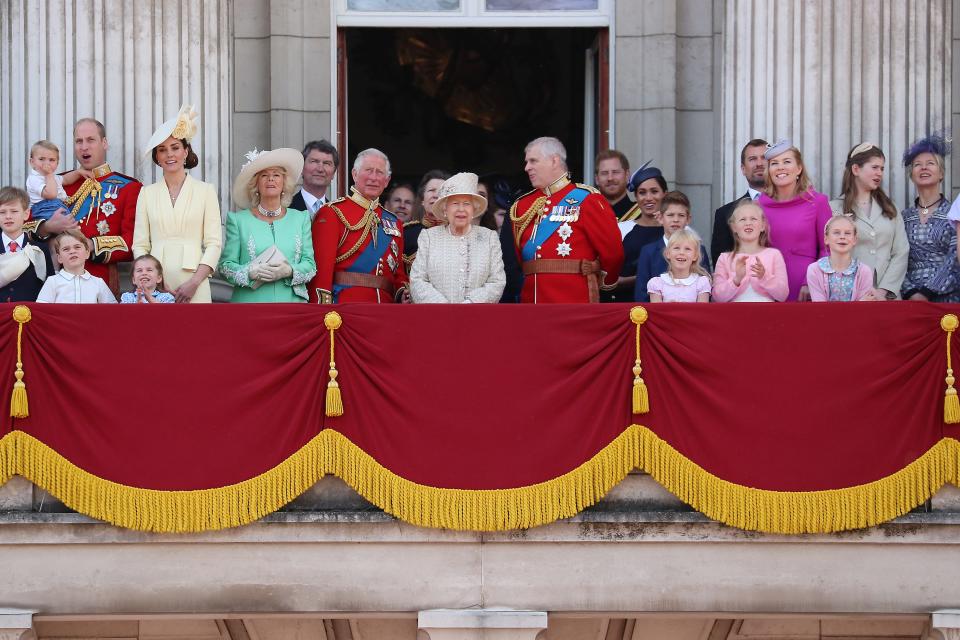 Members of the Royal Family on the balcony of Buckingham Palace in 2019.