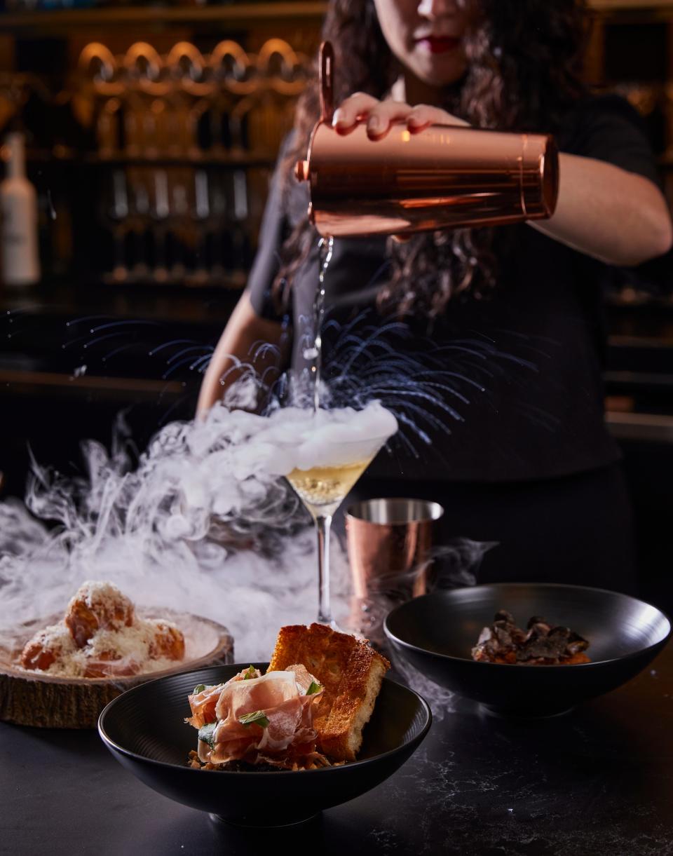 Martini service is a smoky affair at The Butcher's Club, Chef Jeremy Ford's steakhouse at PGA National Resort.