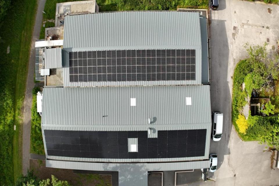 A drone picture of Settle pool roof <i>(Image: Emma Lonsdale)</i>