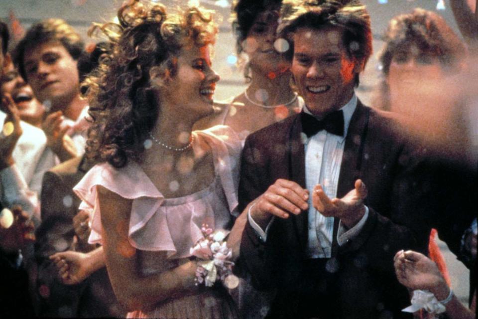 <p>Everett</p> Lori Singer and Kevin Bacon in 1984