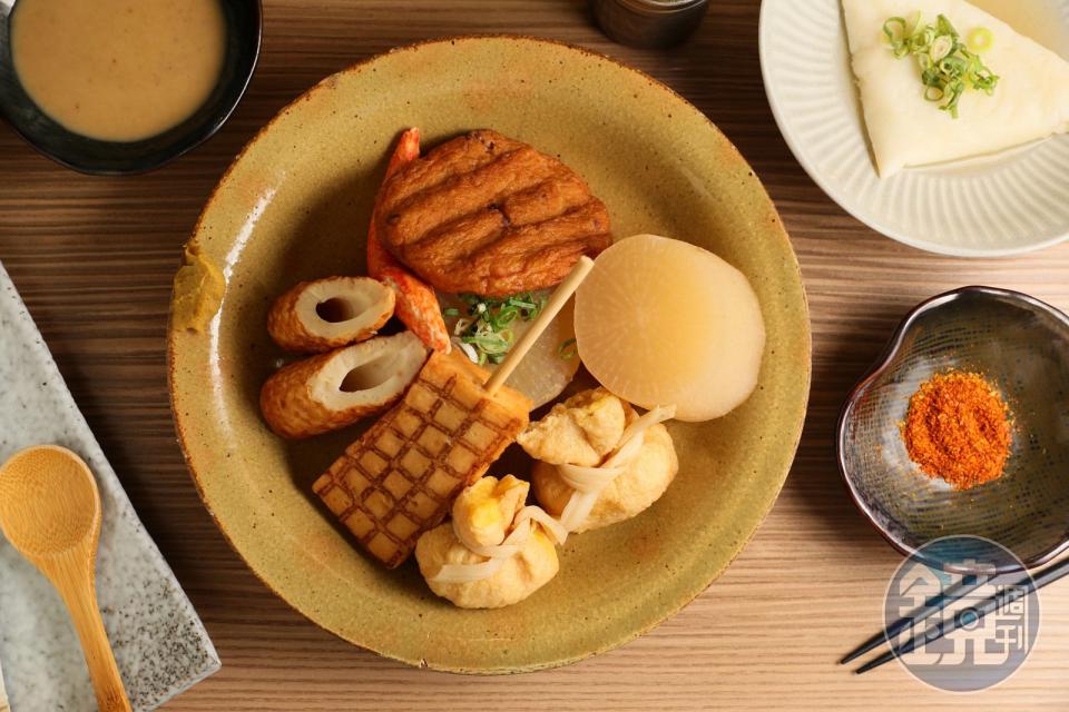 「弍佃」以提供選擇多樣的關東煮食材，以及親民價位深受歡迎。