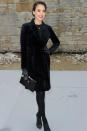<b>Couture Fashion Week:</b> Jessica Alba was chic in all-black with a flash of red lipstick as she arrived to sit FROW ©Rex