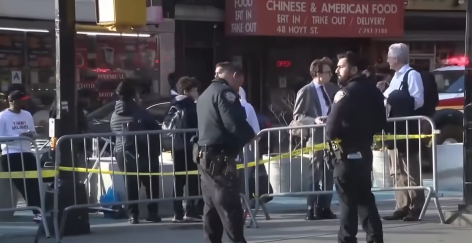 Multiple shots fired in a subway train in Brooklyn, New York (Fox 5 New York)