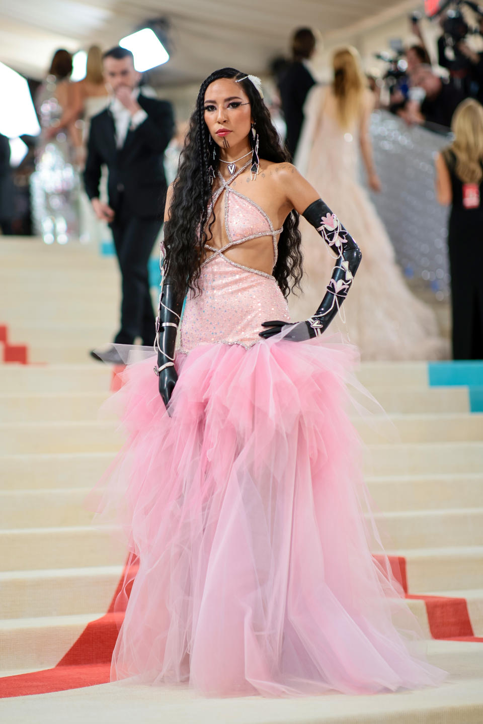 Quannah Chasinghorse. Photo by Dimitrios Kambouris/Getty Images for The Met Museum/Vogue