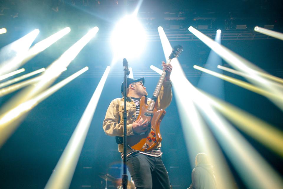 Fall Out Boy singer and rhythm guitarist Patrick Stump performs on March 11 at the Paycom Center in Oklahoma City.