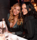 <p>What feud? Despite tabloids constantly pitting Rihanna and Bey against each other, the two superstars proved there is nothing but love between them. The ladies smiled for a girls-only photo. Rihanna even shared the photo on her Instagram story, putting the queen emoji over Bey’s head. (Photo: Kevin Mazur/Getty Images for Clara Lionel Foundation) </p>