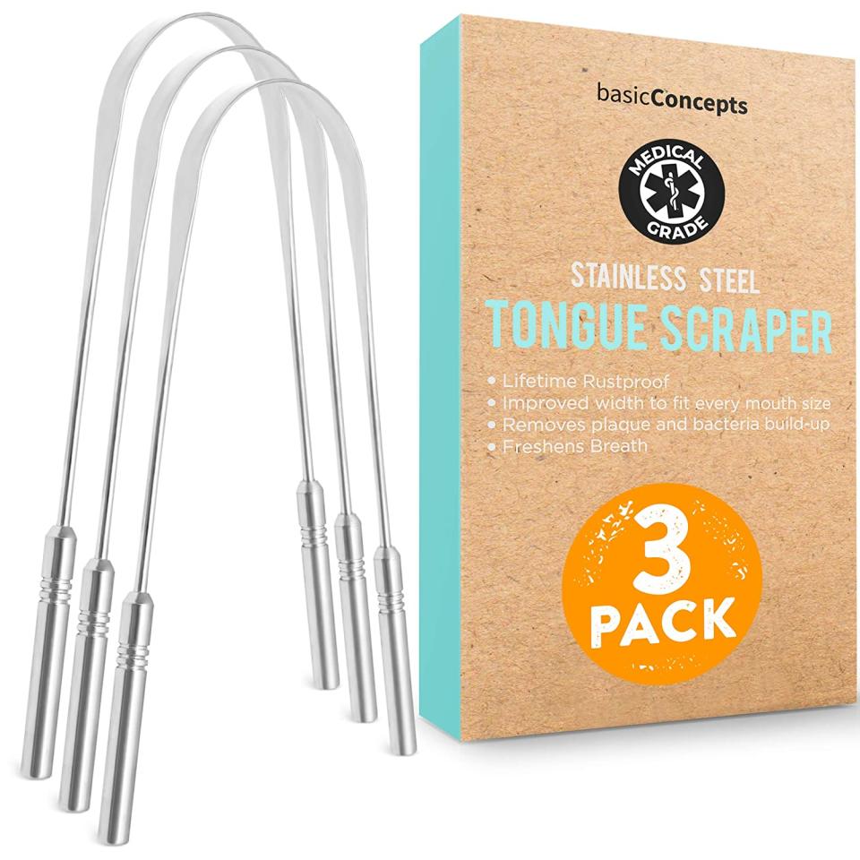 Basic Concepts Stainless Steel tongue cleaner (Photo via Amazon)
