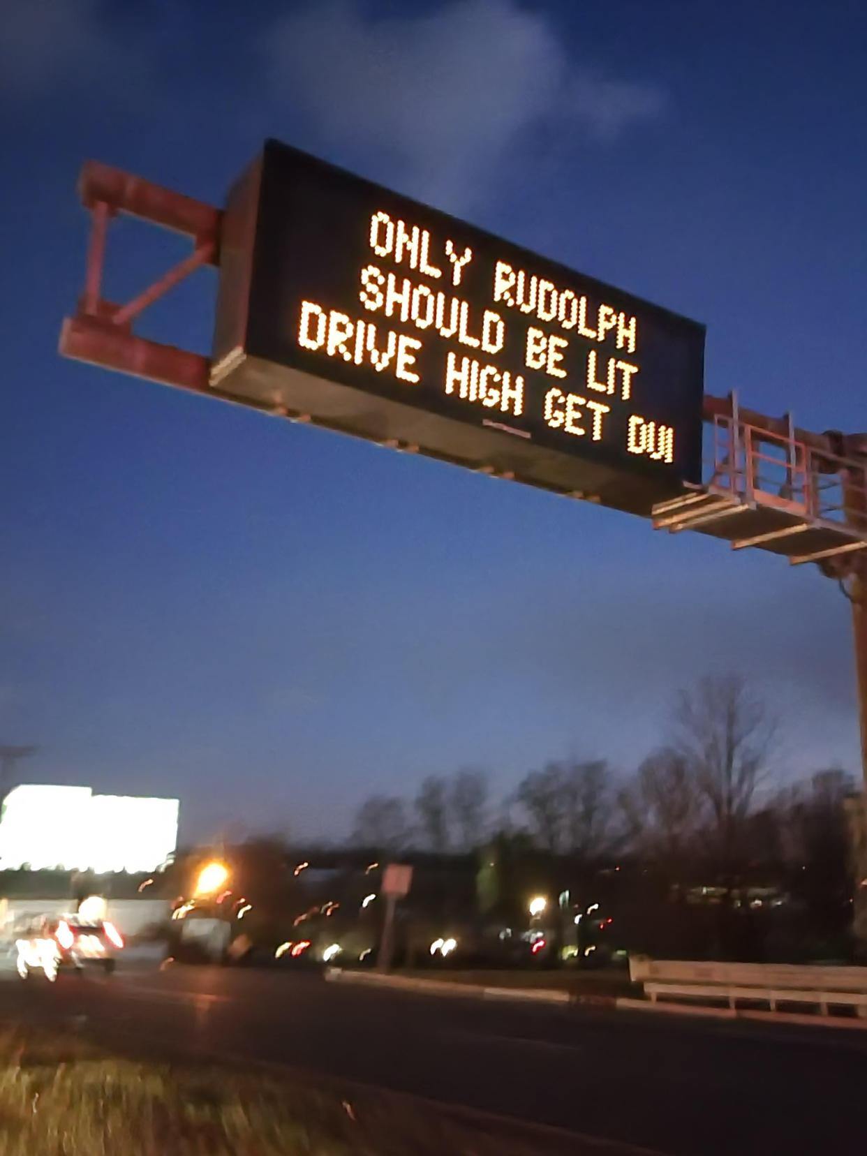 The New Jersey Department of Transportation is back in the entertainment business with the state's message sign boards, using humor in warnings against reckless and distracted driving for the 2023 holiday season.