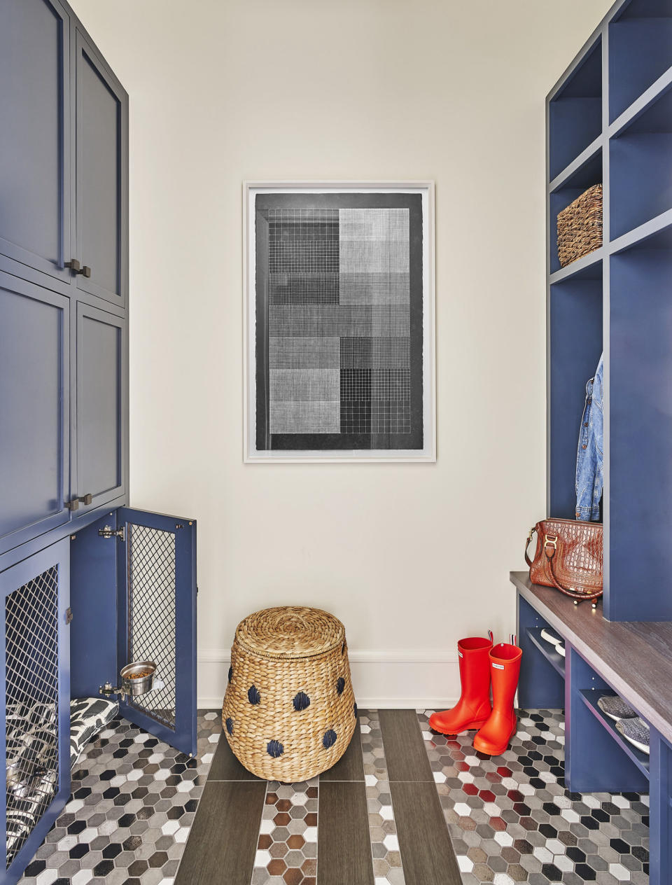 <p> A mudroom is often top of the interiors wishlist for dog owners, as it provides a clean-up space for muddy paws, storage for leads, collars and toys, and can even provide your pooch with a place to sleep. </p> <p> 'Nothing – and I mean, nothing – beats the convenience of a sink in your mudroom,' says Elissa Morgante, co-founder of Morgante Wilson Architects, based in Evanston, Illinois. </p> <p> 'Large or small, it’s ideal for washing the dog’s paws – and the kids’ dirty hands. That way you eliminate dirt before it even enters your house. Specify a foot pedal in place of hot and cold handles for mess-free, germ-free operation.' </p>