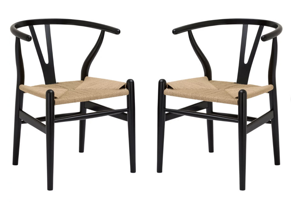 Poly & Bark Wishbone Woven Dining Chair