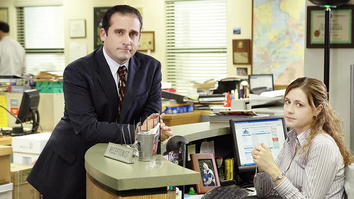 Steve Carell and Jenna Fischer in 'The Office' (NBC)