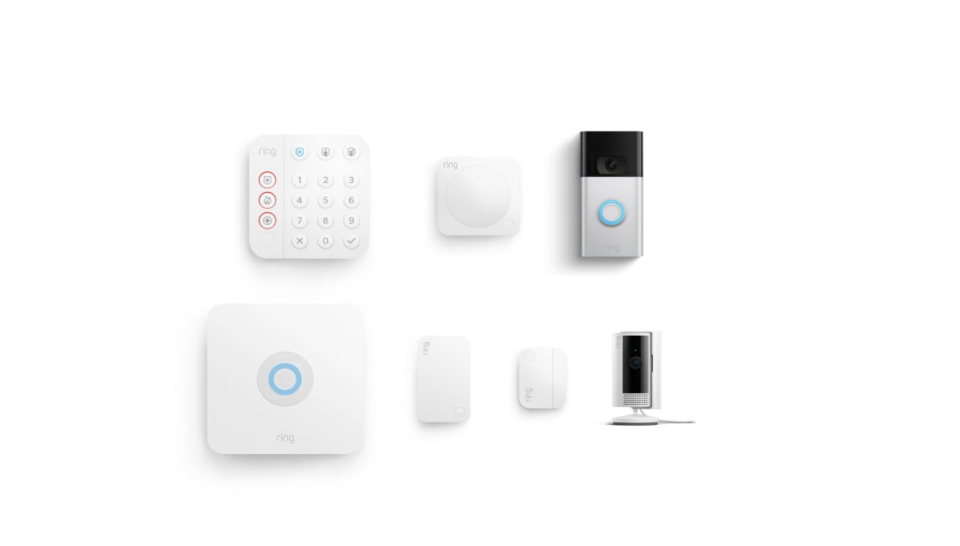 Ring Video Doorbell with All-new Ring Indoor Cam (White) and Ring Alarm 5-Piece. (Foto: amazon)