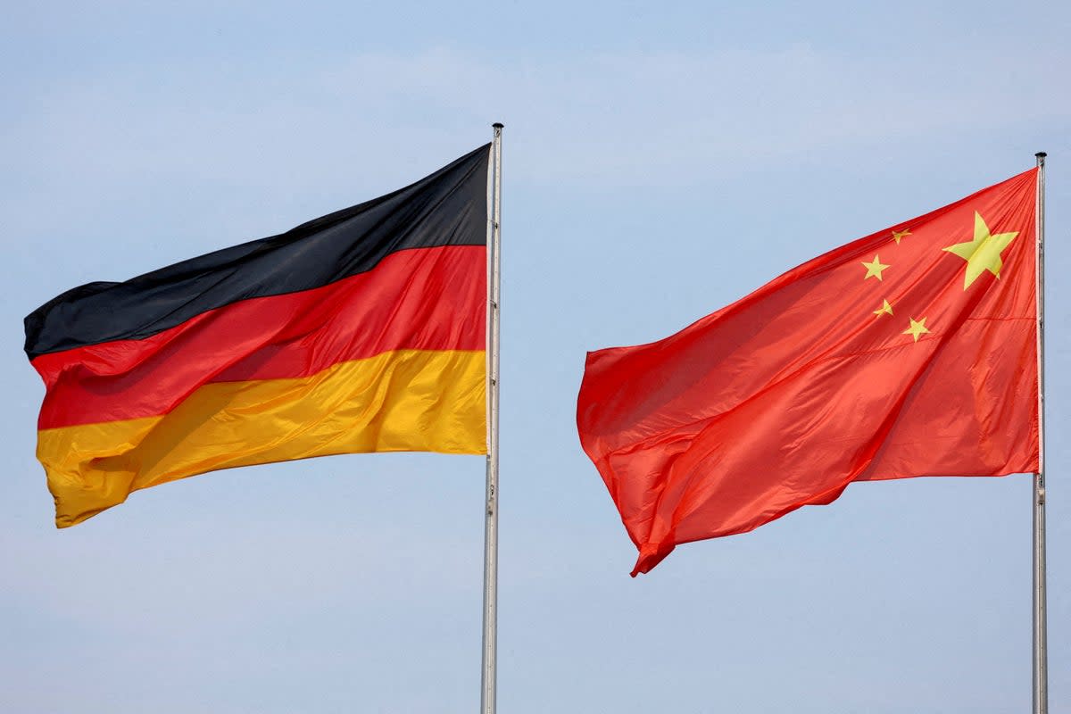 Flags of Germany and China are seen in Berlin (Reuters)