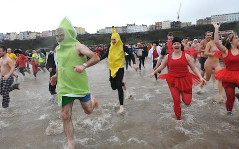 Fancy dress-clad bathers brave the Boxing Day sea - Credit: Gareth Davies Photography