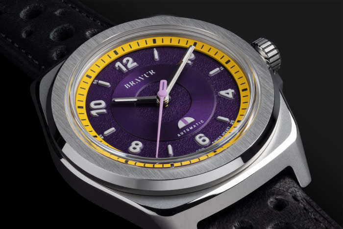  Brauver Team Heritage purple watch face