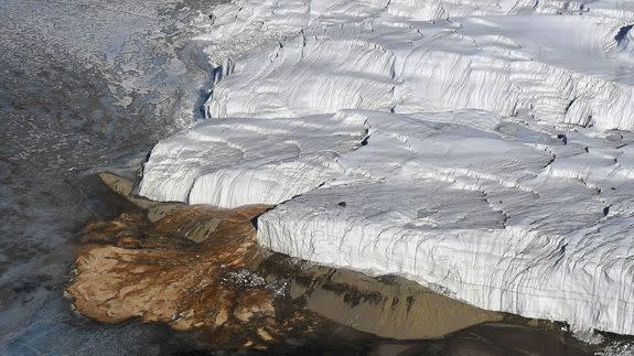 Blood Falls and the Taylor Glacier near McMurdo Station, Antarctica, Friday, Nov. 11, 2016.